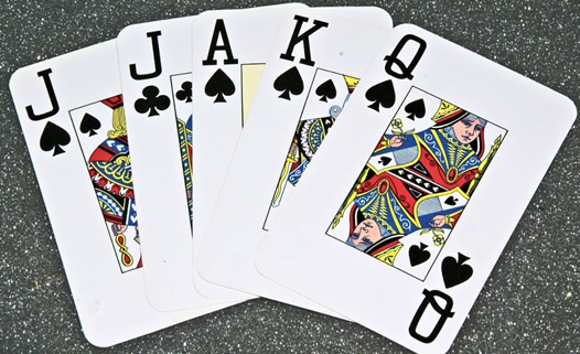 Euchre hand with spades as trump